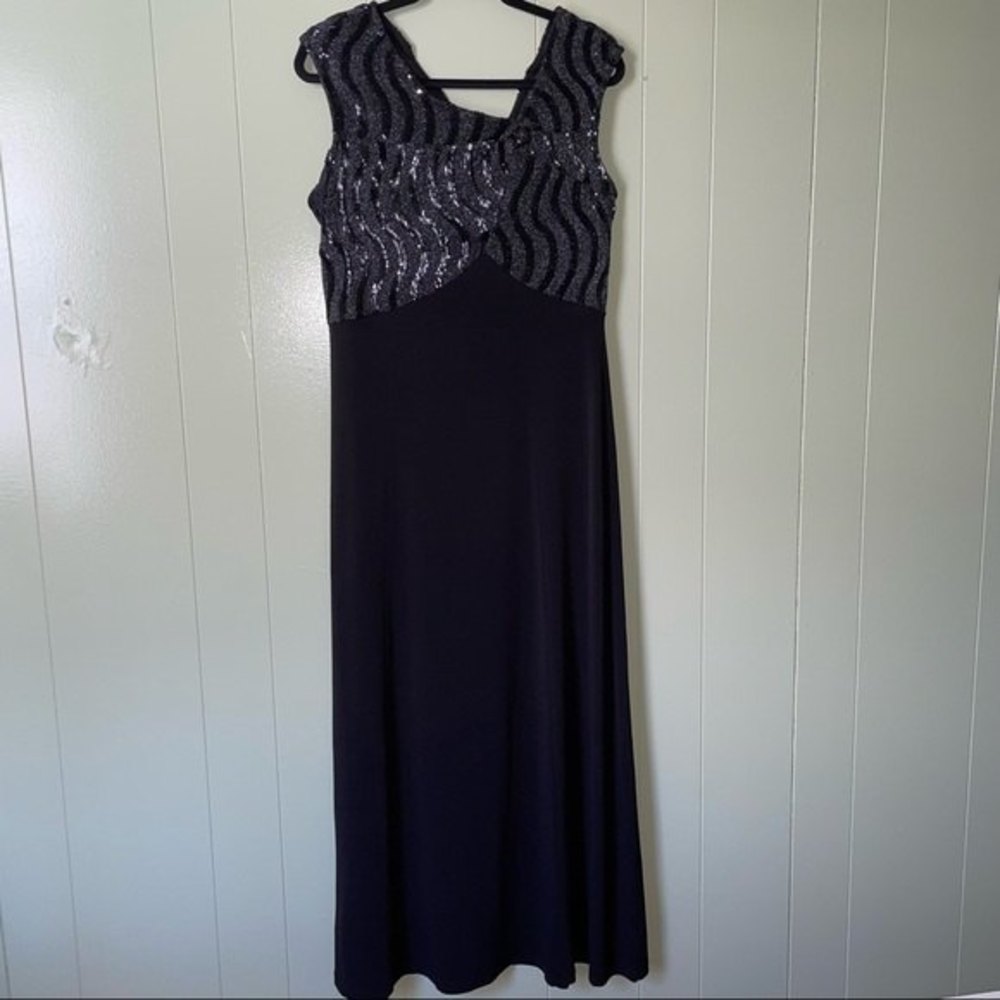 Black and Silver Formal Evening Wedding Guest Dress